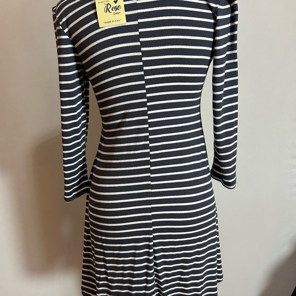 Forever Rose Couture Striped Blue and White Dress - Picture 4 of 5